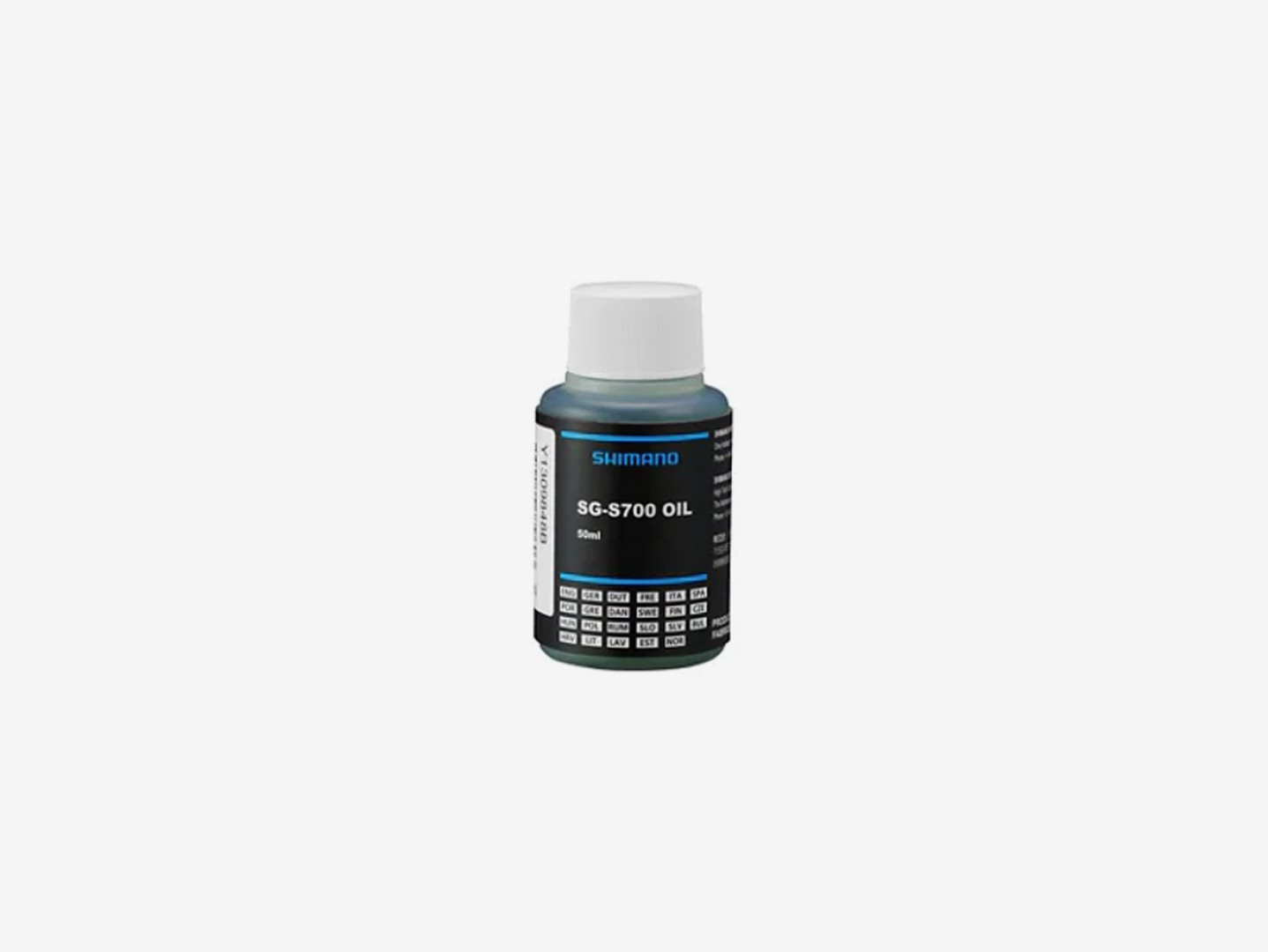 Shimano SG-S700-olieflaske på lys baggrund