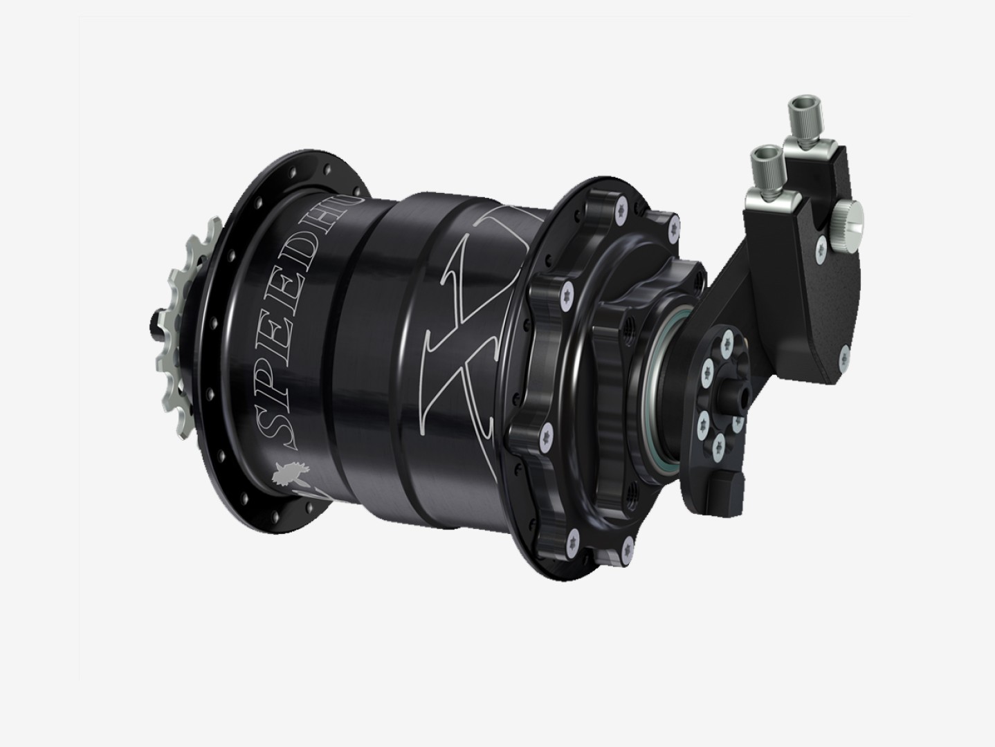 Piasta z przekładnią Rohloff Speedhub 500/14 CC DB OEM XL w kolorze czarnym z zewnętrznym mechanizmem zmiany biegów i płytką osi