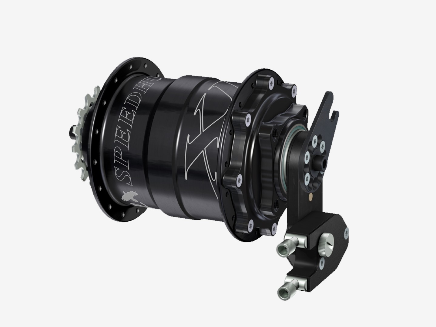 Piasta z przekładnią Rohloff Speedhub 500/14 CC DB OEM2 XL w kolorze czarnym z zewnętrznym mechanizmem zmiany biegów i płytką osi
