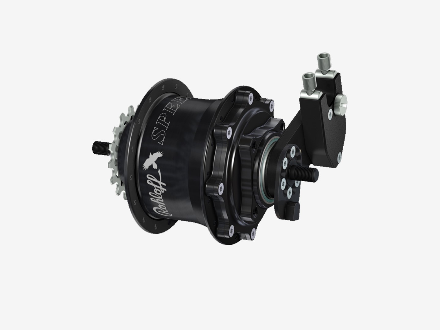 Moyeu à vitesses intégrées Rohloff Speedhub 500/14 TS DB OEM noir avec commande externe et platine d'axe