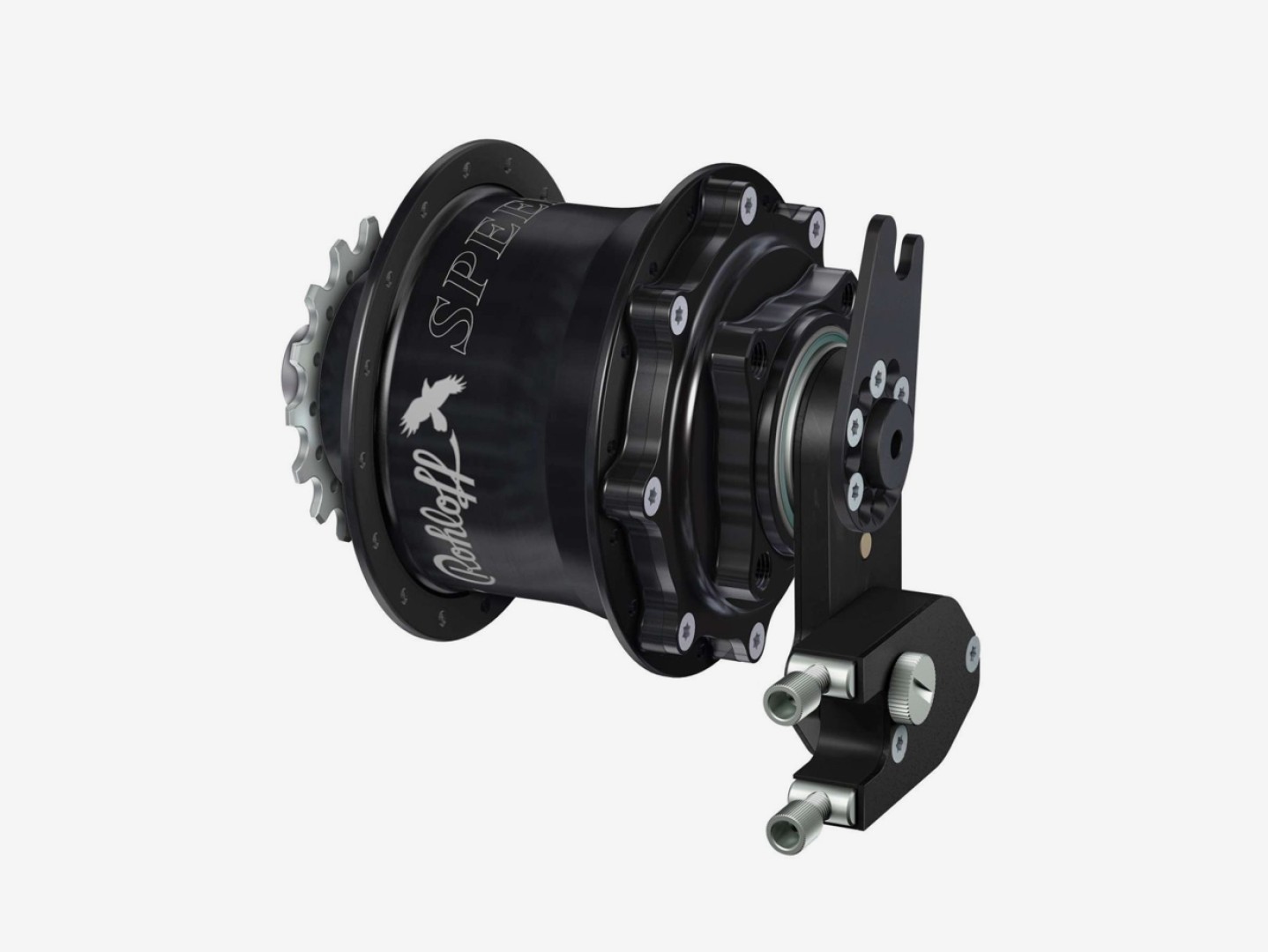 Moyeu à vitesses intégrées Rohloff Speedhub 500/14 A12 DB OEM2 noir avec commande externe et platine d'axe
