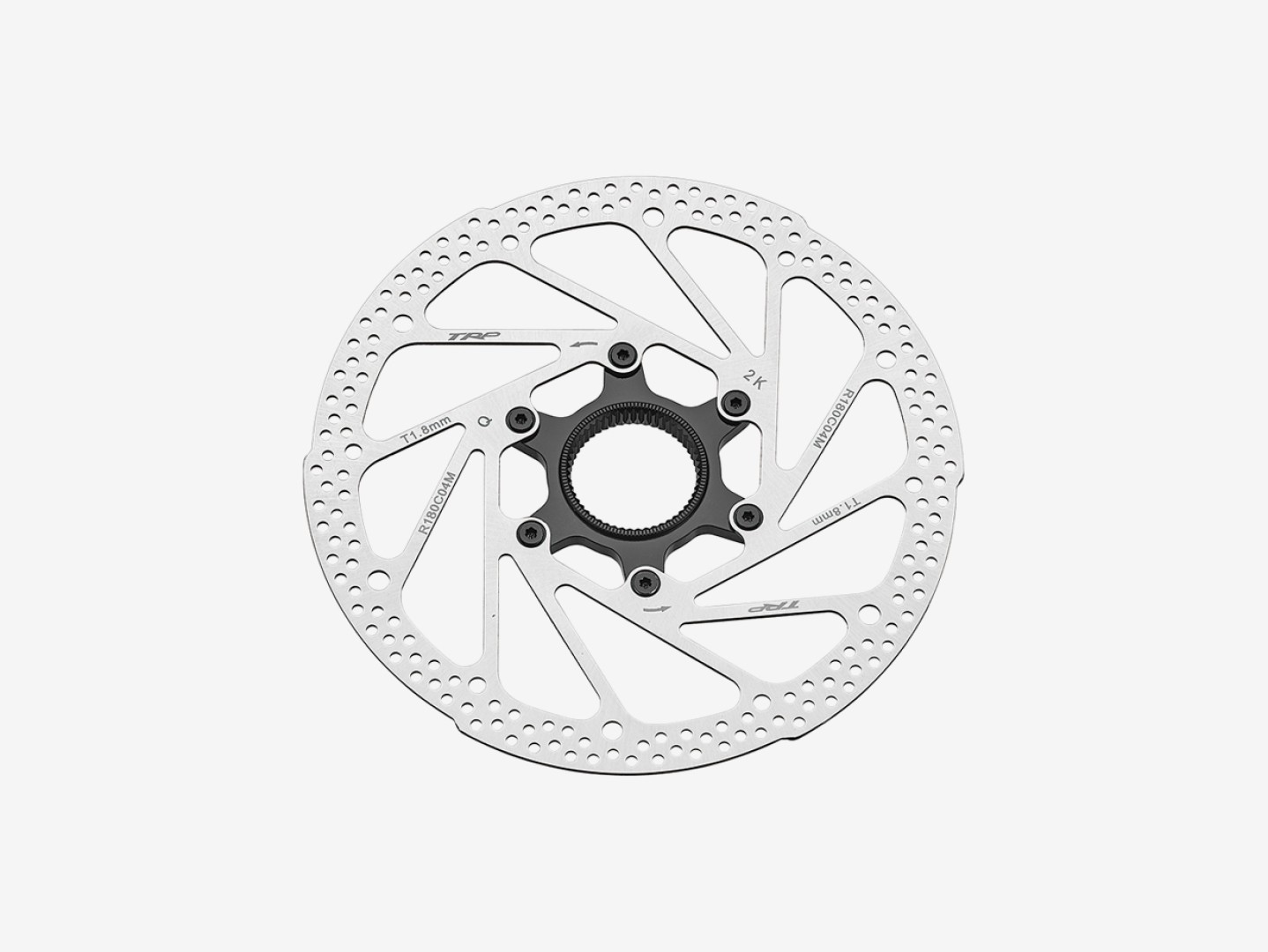 TRP two-piece centerlock disc rotor with alloy spider, 160 mm × 1.8 mm