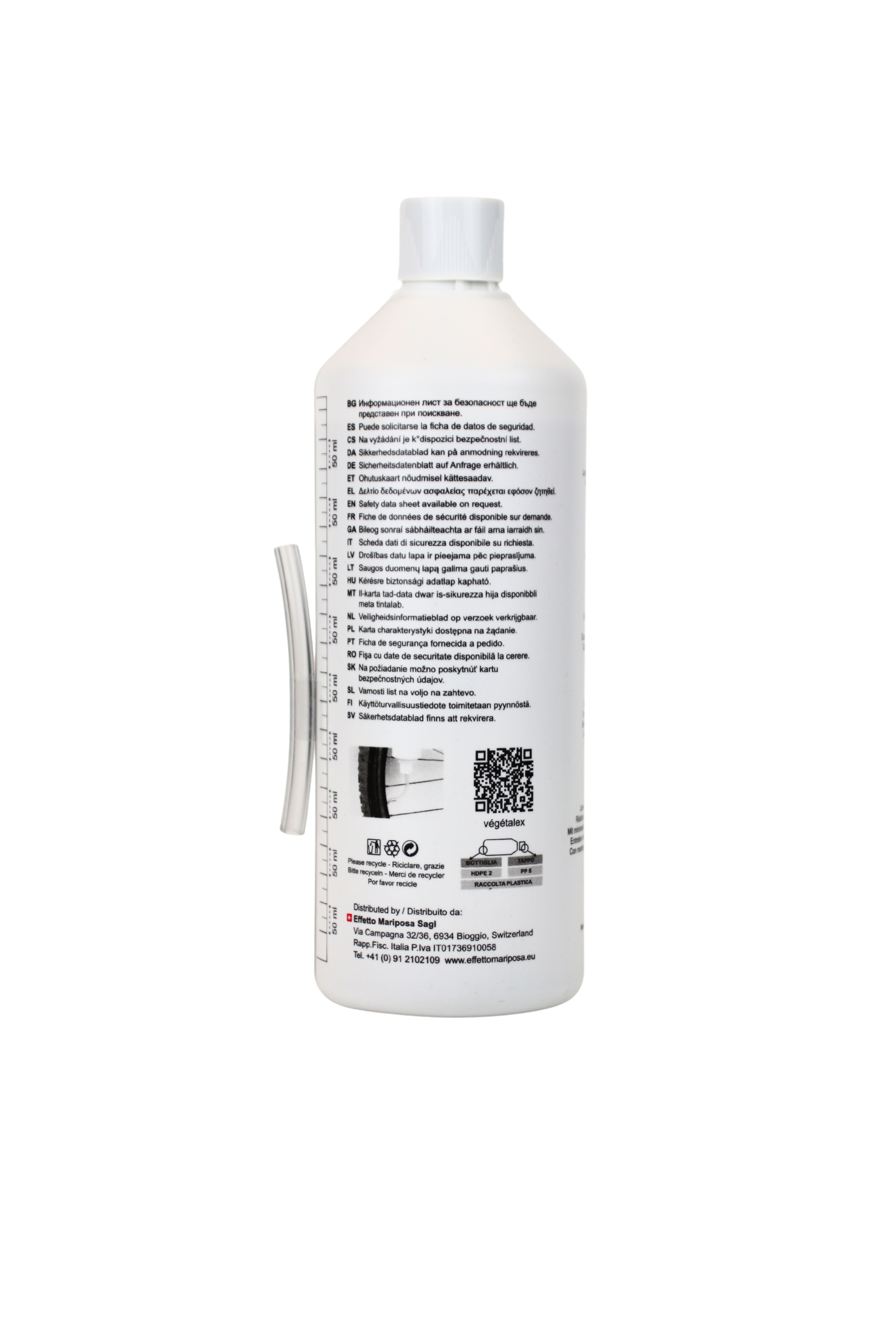 Flacon de Végétalex 1000 ml, vue de côté avec étiquette