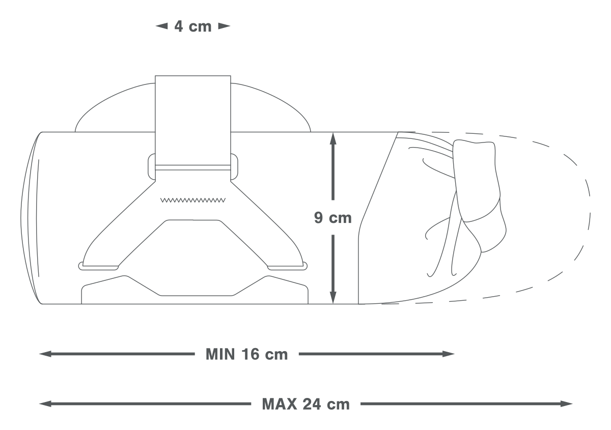 Apidura Backcountry Underrørstaske 1,8 L, mål i cm