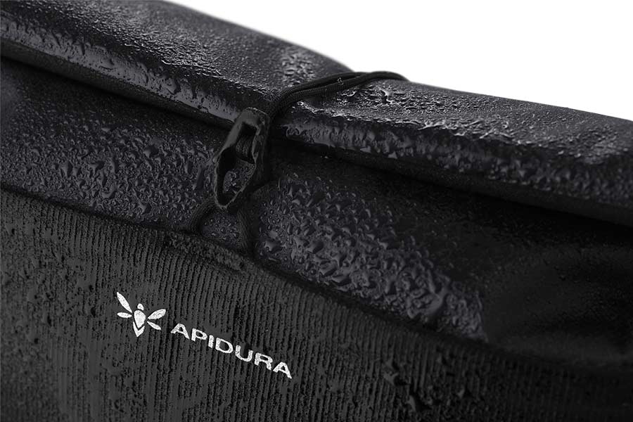 Welded waterproof seams of the Apidura Expedition Front Accessory Pack