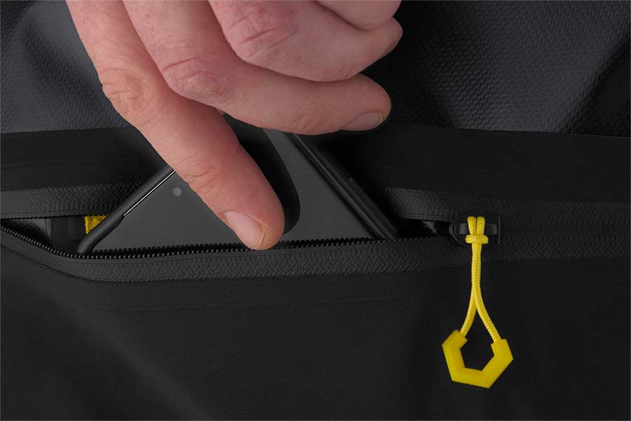 Internal zip pocket of the Apidura Expedition Front Accessory Pack