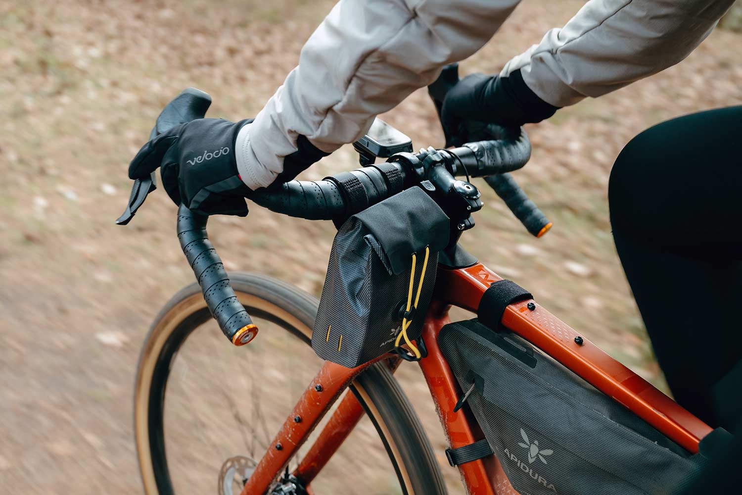 Apidura Expedition Stem Pack on a bikepacking bike