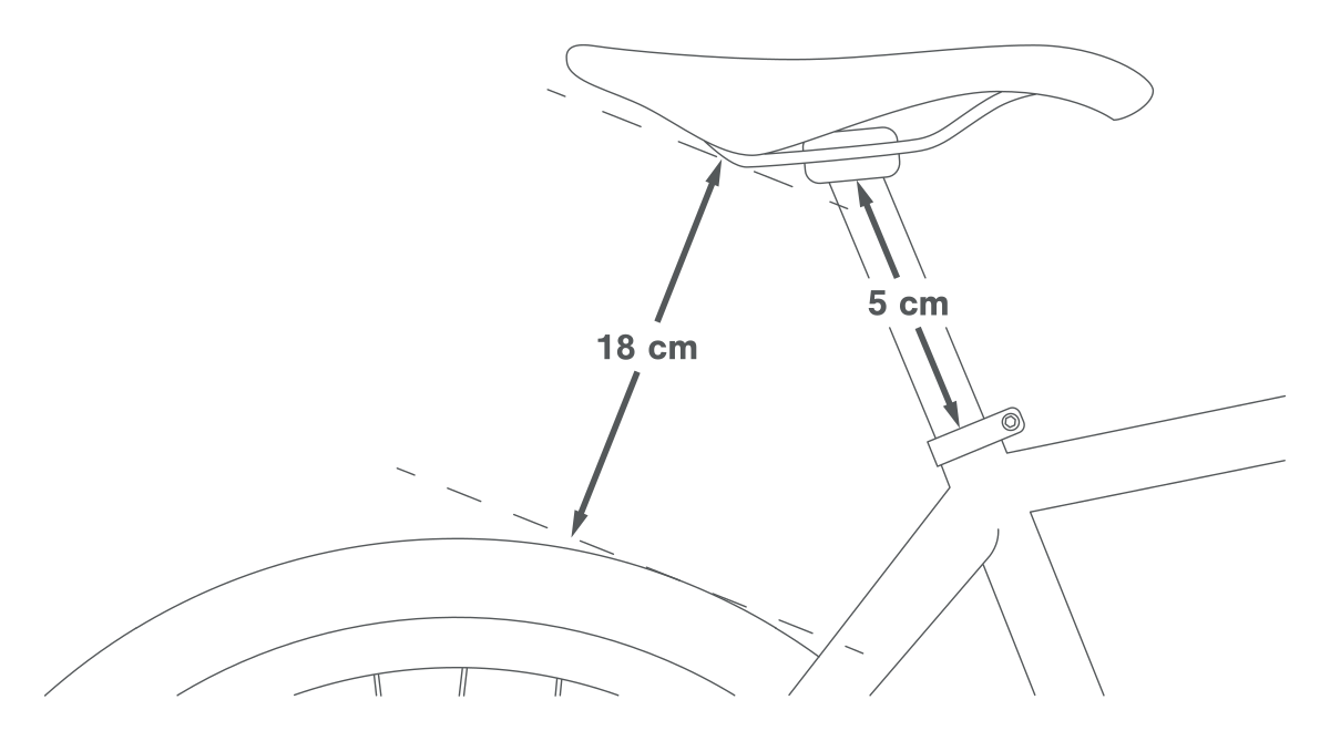 Apidura Racing Sadeltaske 5 L, minimum frigang i cm
