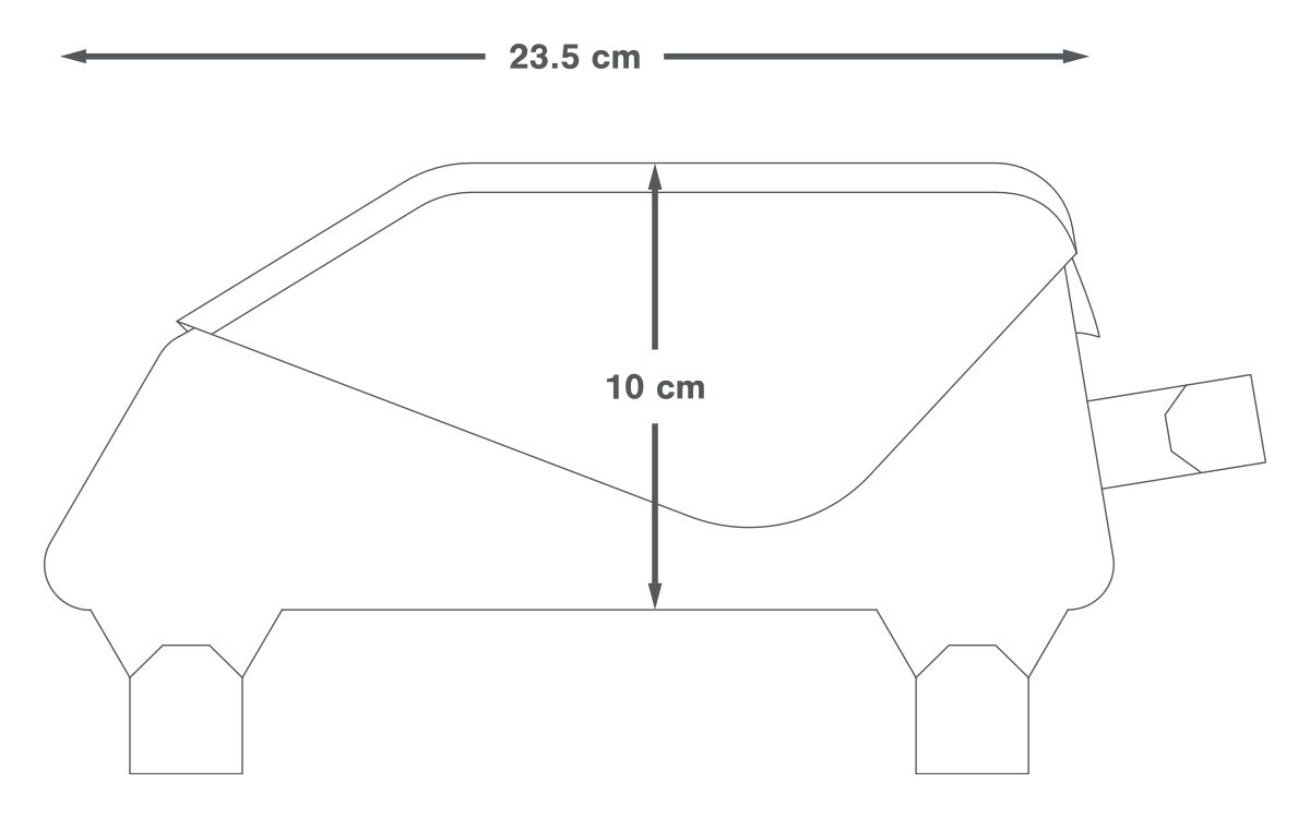 Apidura Racing Oberrohrtasche 1 L – Maße in cm