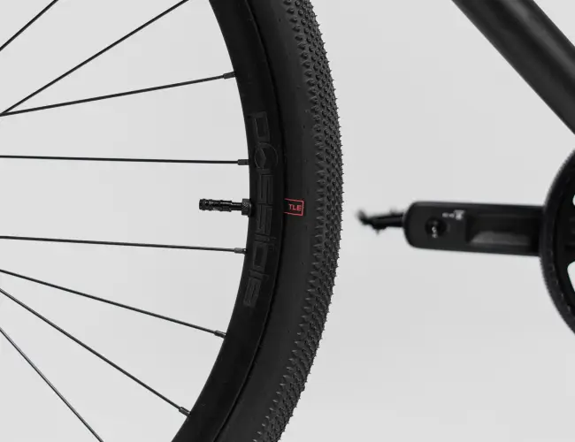 Schwalbe G-One Allround tubeless gravel tyre on the Booda Bike Alpine
