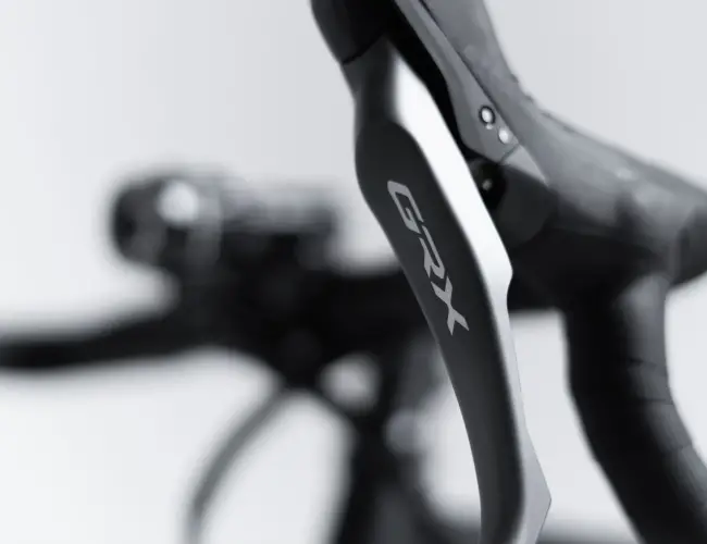 Shimano GRX lever on the drop handlebar