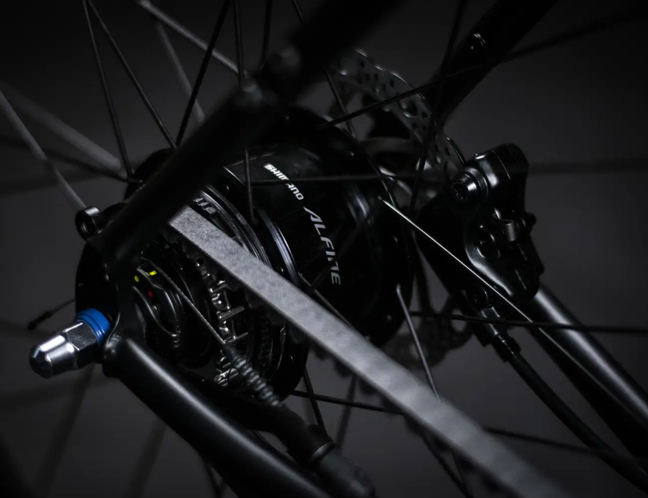 Shimano Alfine internal gear hub on the rear wheel of a Booda Bike