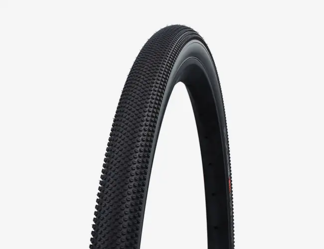 Close-up of a gravel tire with a fine knobby tread