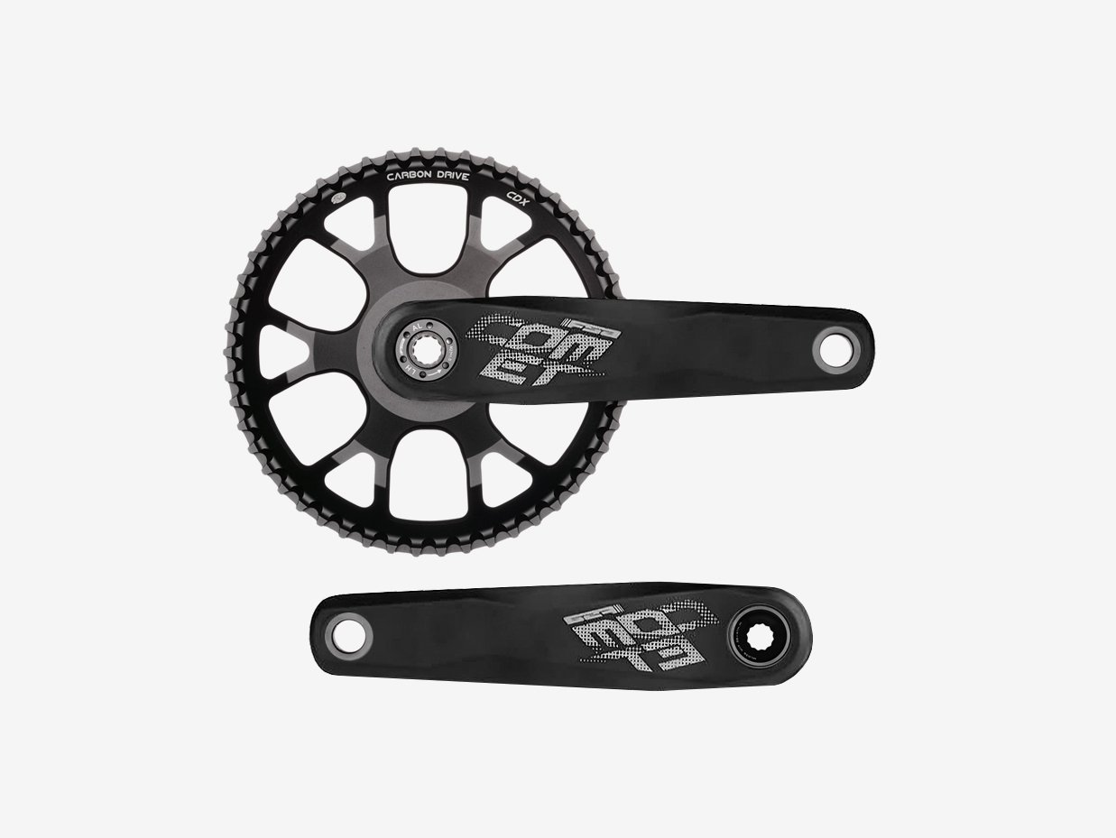 FSA Comet-krankarmsæt med en Gates Carbon Drive direct mount-remskive