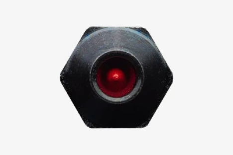 Hexlox Insert 5 mm in black, top view showing the coded key socket