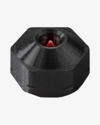 Black Hexlox insert with the coded socket that the Hexlox Key fits into