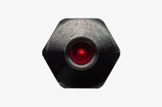 Hexlox Insert 6 mm in black, top view showing the coded key socket