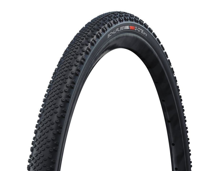 Schwalbe G-One Bite 27.5x2.00 (650B) gravel tire on a dark background