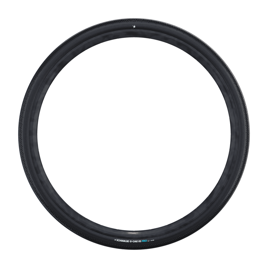 Schwalbe G-One RS PRO 700x45C gravel race tire seen as a full ring