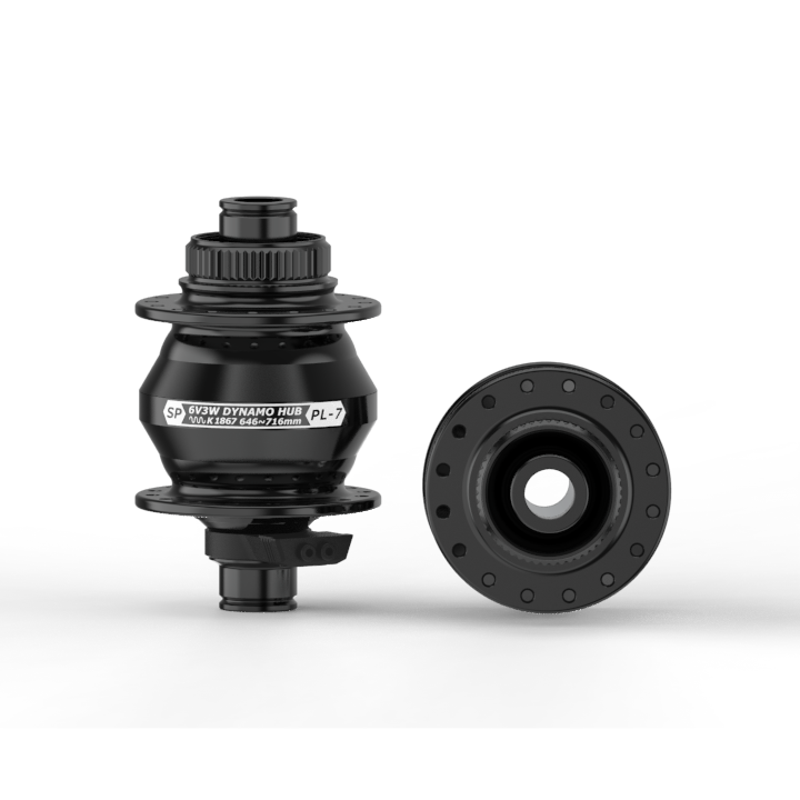 Shutter Precision PL-7 Nabendynamo mit 32 Speichenlöchern, schwarz