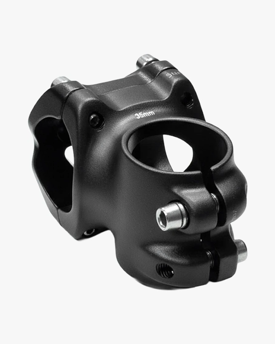 Possible 35 mm stem from a second angle, showing the handlebar clamp opening and the 35mm marking on the body