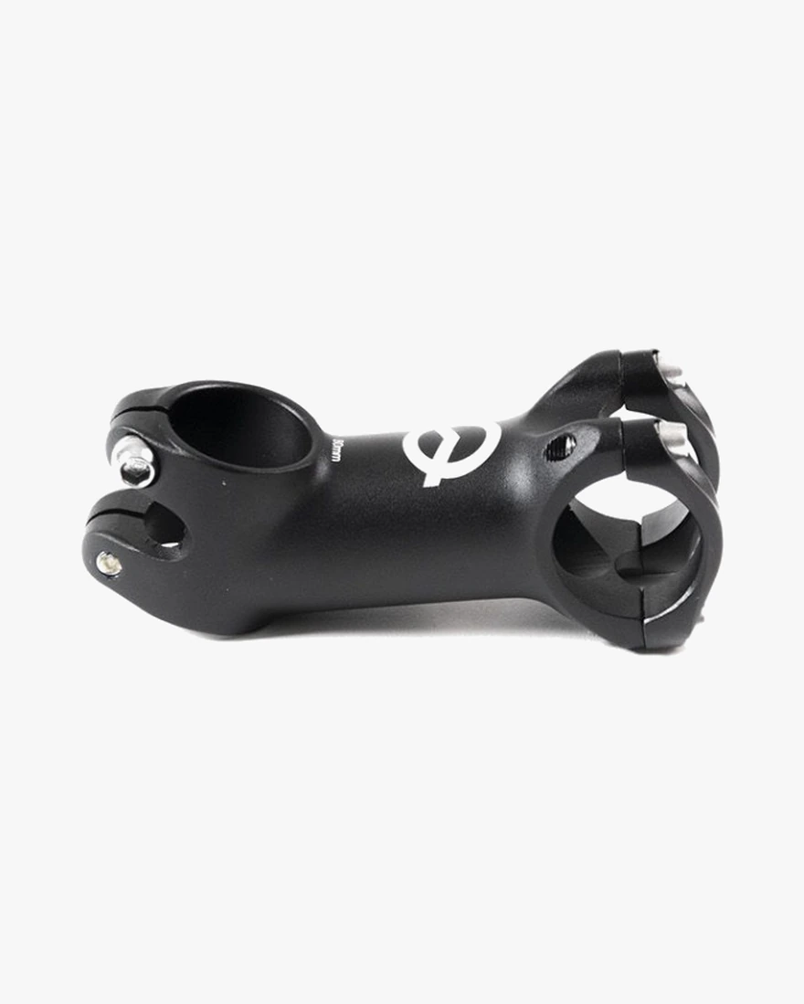 Possible 80/17 stem in side view, lying low in the frame with the clamp on one end and the steerer end on the other